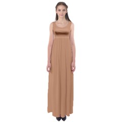 Sand Stone Brown	 - 	empire Waist Maxi Dress by ColorfulDresses