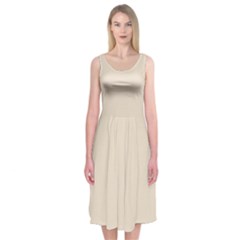 Butter Cream	 - 	midi Sleeveless Dress by ColorfulDresses