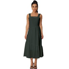 Charleston Green	 - 	square Neckline Tiered Midi Dress