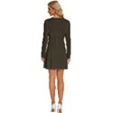 Dark Olive Drab	 - 	Long Sleeve Deep V Mini Dress View4