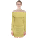 Arylide Yellow	 - 	Long Sleeve Off Shoulder Dress View1