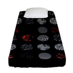 Black And Multicolored Polka Dot Artwork Digital Art Fitted Sheet (single Size)