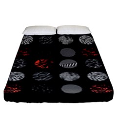 Black And Multicolored Polka Dot Artwork Digital Art Fitted Sheet (king Size)