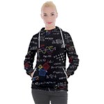 Black Background With Text Overlay Mathematics Formula Board Women s Hooded Pullover