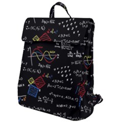 Black Background With Text Overlay Mathematics Formula Board Flap Top Backpack by Jancukart