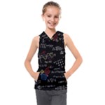 Black Background With Text Overlay Mathematics Formula Board Kids  Sleeveless Hoodie