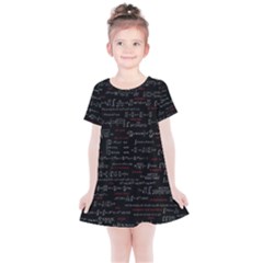 Black Background With Text Overlay Digital Art Mathematics Kids  Simple Cotton Dress