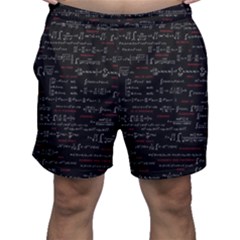 Black Background With Text Overlay Digital Art Mathematics Men s Shorts