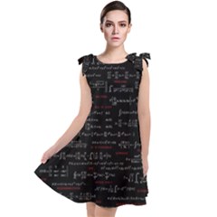 Black Background With Text Overlay Digital Art Mathematics Tie Up Tunic Dress