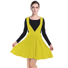 Corn Yellow	 - 	plunge Pinafore Dress