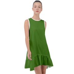 Light Seaweed Green	 - 	frill Swing Dress by ColorfulDresses