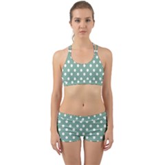 Mint Green Polka Dots Back Web Gym Set by GardenOfOphir