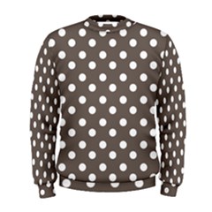 Brown And White Polka Dots Men s Sweatshirt by GardenOfOphir