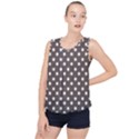 Brown And White Polka Dots Bubble Hem Chiffon Tank Top View1