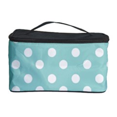 Blue And White Polka Dots Cosmetic Storage by GardenOfOphir