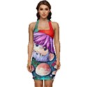 Sacred Mushroom Art Sleeveless Wide Square Neckline Ruched Bodycon Dress View1