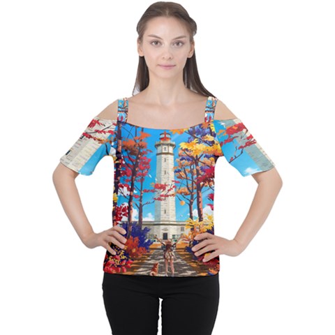 Lighthouse Cutout Shoulder Tee by artworkshop