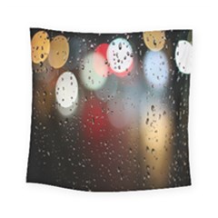 Rain On Window Square Tapestry (small) by artworkshop