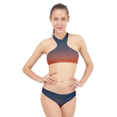 Sky Gradient High Neck Bikini Set