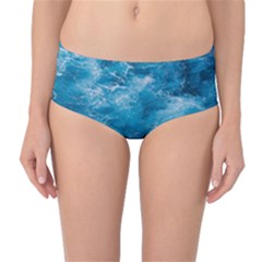 Blue Water Speech Therapy Mid-waist Bikini Bottoms by artworkshop