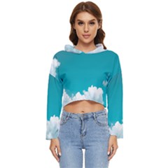 Clouds Hd Wallpaper Women s Lightweight Cropped Hoodie by artworkshop