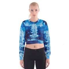 Water Blue Wallpaper Cropped Sweatshirt