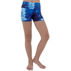 Water Blue Wallpaper Kids  Lightweight Velour Yoga Shorts by artworkshop