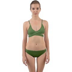 Crocodile Green	 - 	wrap Around Bikini Set by ColorfulSwimWear