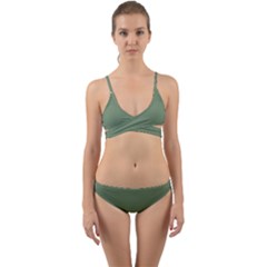 Dark Sage Green	 - 	wrap Around Bikini Set by ColorfulSwimWear