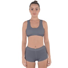 Dim Grey	 - 	racerback Boyleg Bikini Set by ColorfulSwimWear