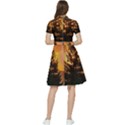 Tree Nature Landscape Fantasy Short Sleeve Waist Detail Dress View2