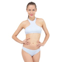 Clear Water Blue	 - 	high Neck Bikini Set by ColorfulSwimWear