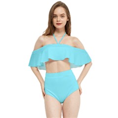 Arctic Blue	 - 	halter Flowy Bikini Set by ColorfulSwimWear