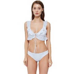 Clear Water Blue	 - 	low Cut Ruffle Edge Bikini Set by ColorfulSwimWear
