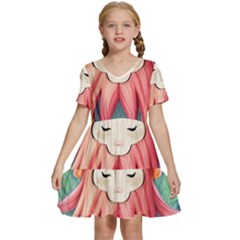 Toadstool Necromancy Mojo Kids  Short Sleeve Tiered Mini Dress by GardenOfOphir