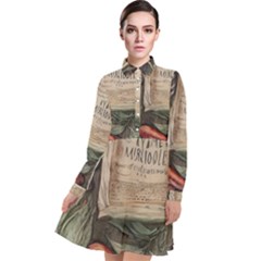 Magic Mushroom Conjure Charm Long Sleeve Chiffon Shirt Dress by GardenOfOphir