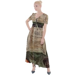 Magic Mushroom Conjure Charm Button Up Short Sleeve Maxi Dress by GardenOfOphir