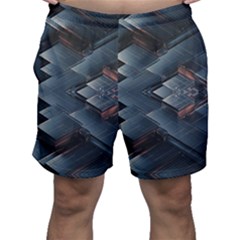 Background Pattern Geometric Glass Mirrors Men s Shorts