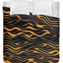 Waves Pattern Golden 3d Abstract Halftone Duvet Cover Double Side (King Size) View1