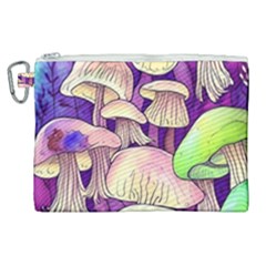 Glamourous Mushrooms For Enchantment And Spellwork Canvas Cosmetic Bag (xl) by GardenOfOphir