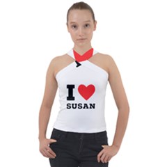 I Love Susan Cross Neck Velour Top by ilovewhateva