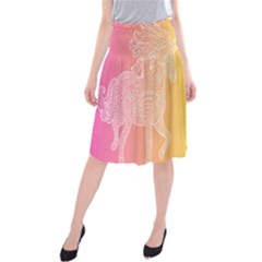 Unicorm Orange And Pink Midi Beach Skirt by lifestyleshopee