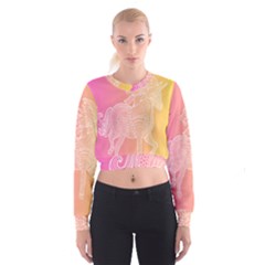 Unicorm Orange And Pink Cropped Sweatshirt by lifestyleshopee