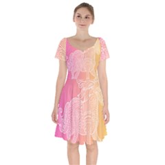 Unicorm Orange And Pink Short Sleeve Bardot Dress by lifestyleshopee