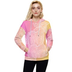 Unicorm Orange And Pink Women s Lightweight Drawstring Hoodie by lifestyleshopee