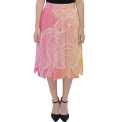 Unicorm Orange And Pink Classic Midi Skirt by lifestyleshopee