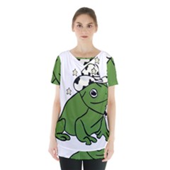 Frog With A Cowboy Hat Skirt Hem Sports Top by Teevova