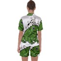 Frog with a cowboy hat Satin Short Sleeve Pajamas Set View2