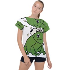 Frog With A Cowboy Hat Ruffle Collar Chiffon Blouse