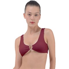 Chili Oil Red	 - 	ring Detail Bikini Top by ColorfulSwimWear